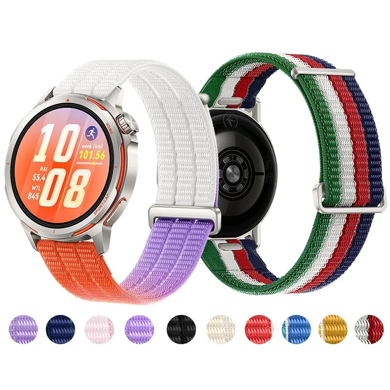 Correia para Huawei Watch GT 6 41mm com Fecho Rápido de Velcro 18mm, Pulseira de Nylon Respirável - Laranja Aurora