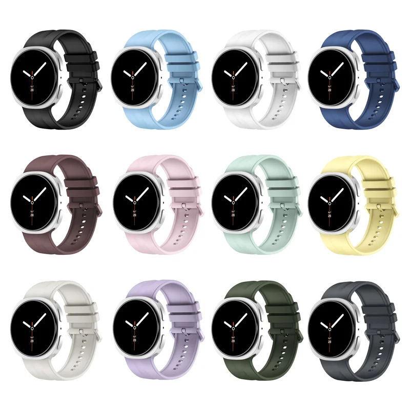 Silicone Strap for Samsung Galaxy Watch9 40mm / 44mm / Watch8 40mm / 44mm Quick Release Replacement Band - White S