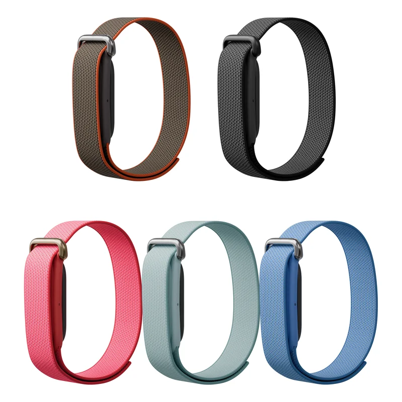 For Google Fitbit Air Nylon Woven Strap Magic Tape Adjustable Arm Band Comfortable Wear - Black