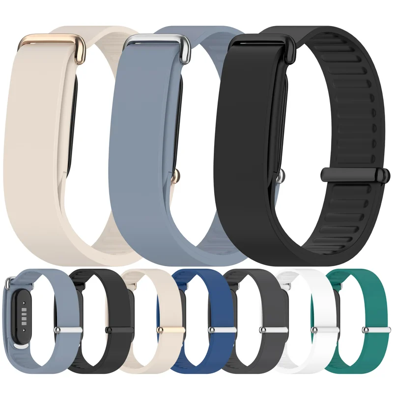 Silikonowy pasek do Google Fitbit Air z metalową klamrą, regulowany pasek na nadgarstek, zamiennik - Czarny