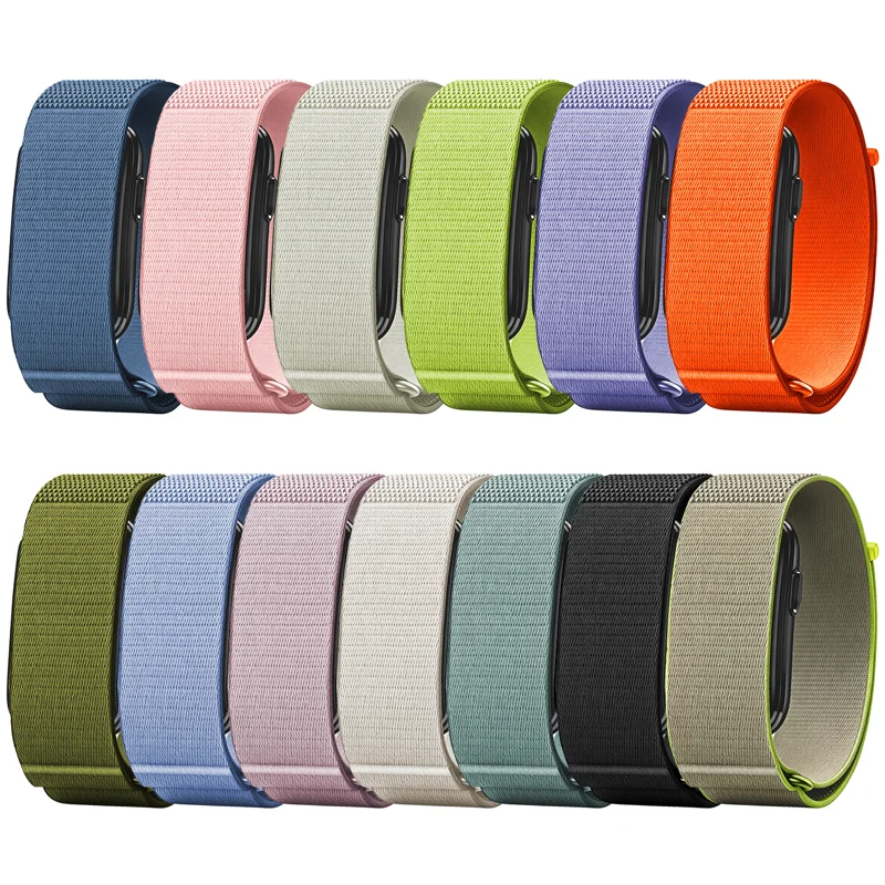 Storlek L / XL för Garmin Cirqa Smart Band Snöre av vävt nylon med kletbandshäftning Justerbar handledsband - Orange