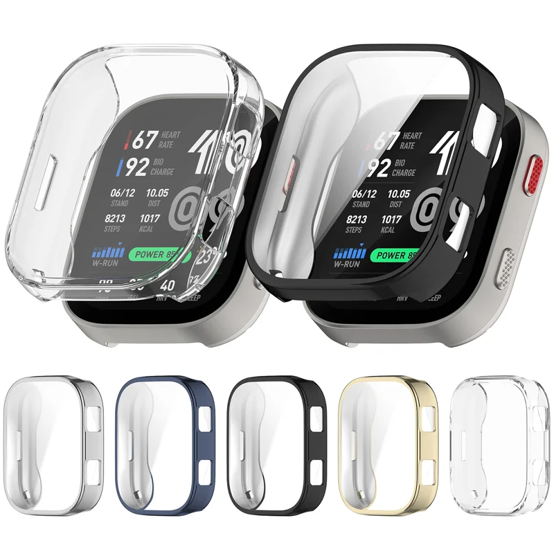 Für Huami Amazfit Bip Max A2568 TPU-Uhrenhülle Vollständige Abdeckung Beschichtung Schutzhülle - Schwarz