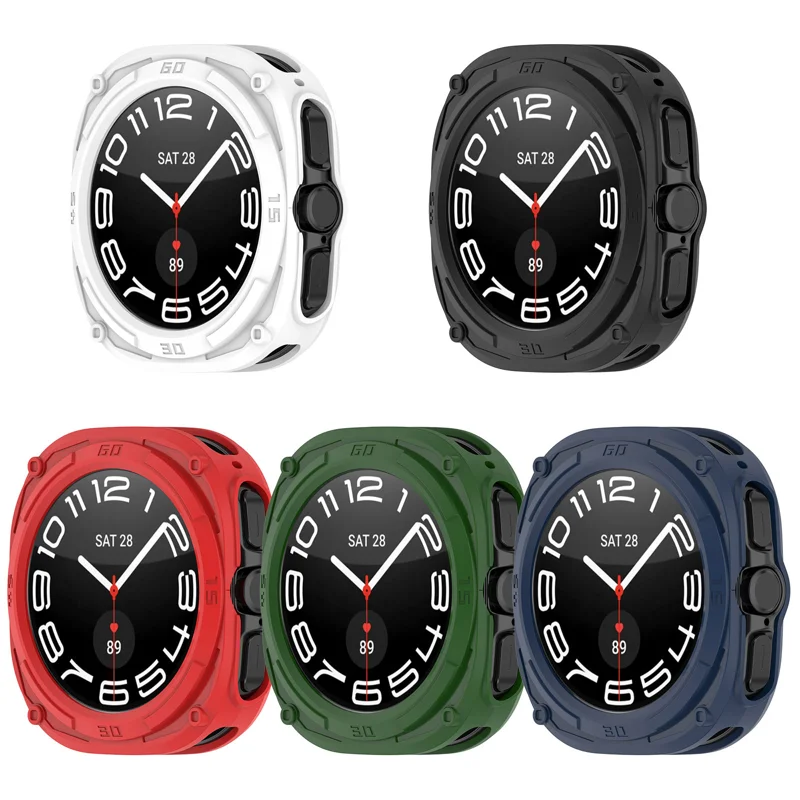 For Samsung Galaxy Watch Ultra (2026) 47mm TPU Case Armor Mecha Shockproof Protective Cover - Red