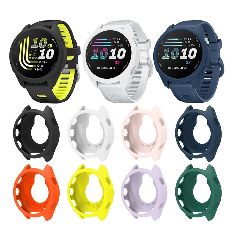 For Garmin Forerunner 170 / Forerunner 70 Watch Case Scratch Resistant Silicone Protective Cover - Black